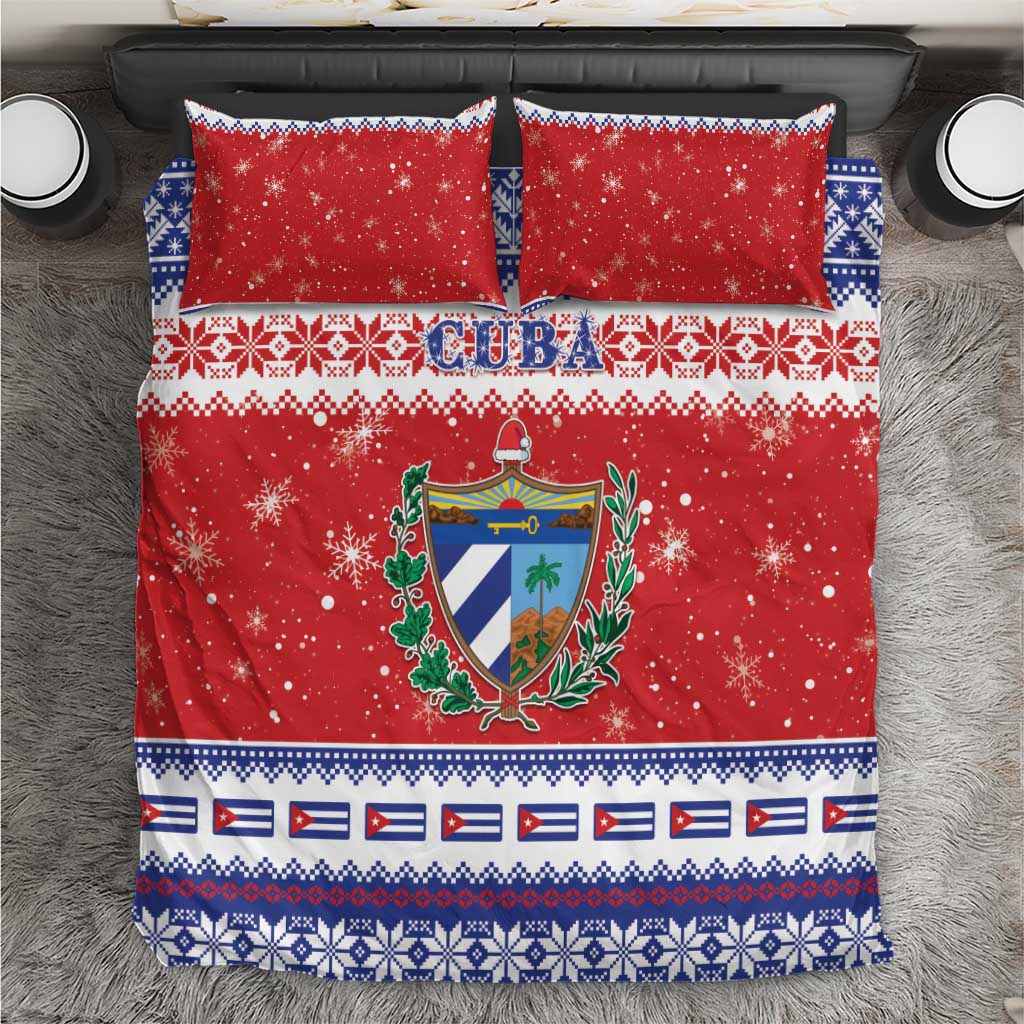 Cuba Christmas Bedding Set Coat Of Arms Xmas Vibe - Wonder Print Shop