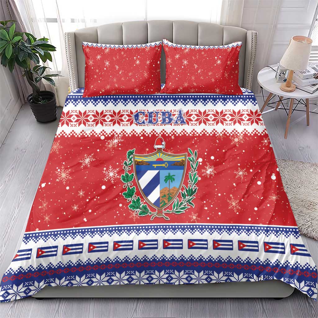 Cuba Christmas Bedding Set Coat Of Arms Xmas Vibe - Wonder Print Shop