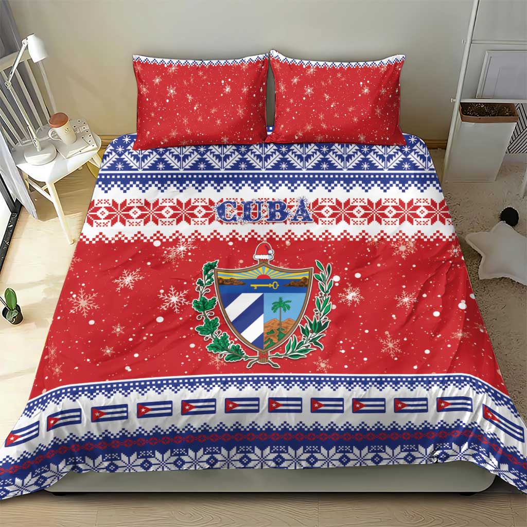Cuba Christmas Bedding Set Coat Of Arms Xmas Vibe - Wonder Print Shop