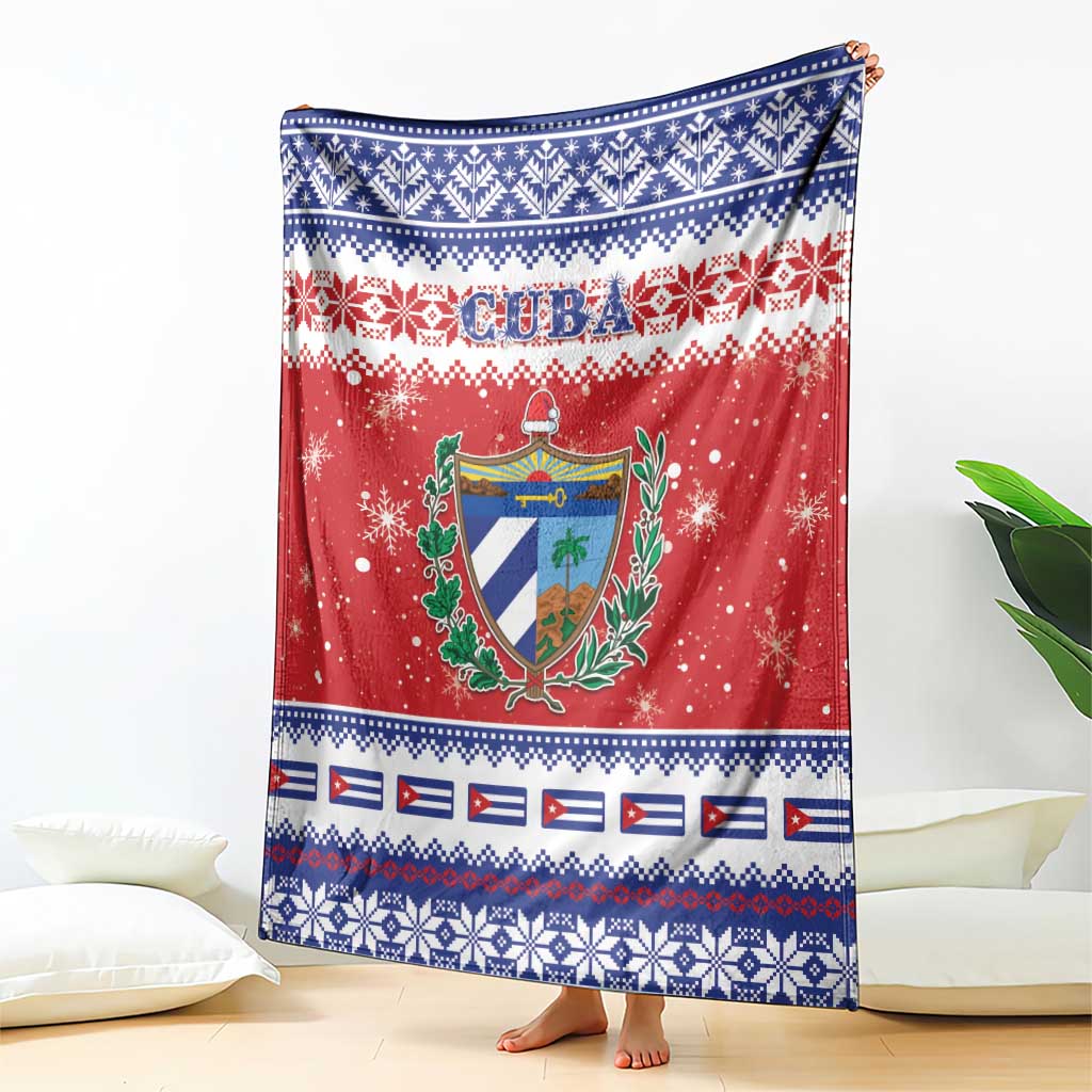 Cuba Christmas Blanket Coat Of Arms Xmas Vibe - Wonder Print Shop
