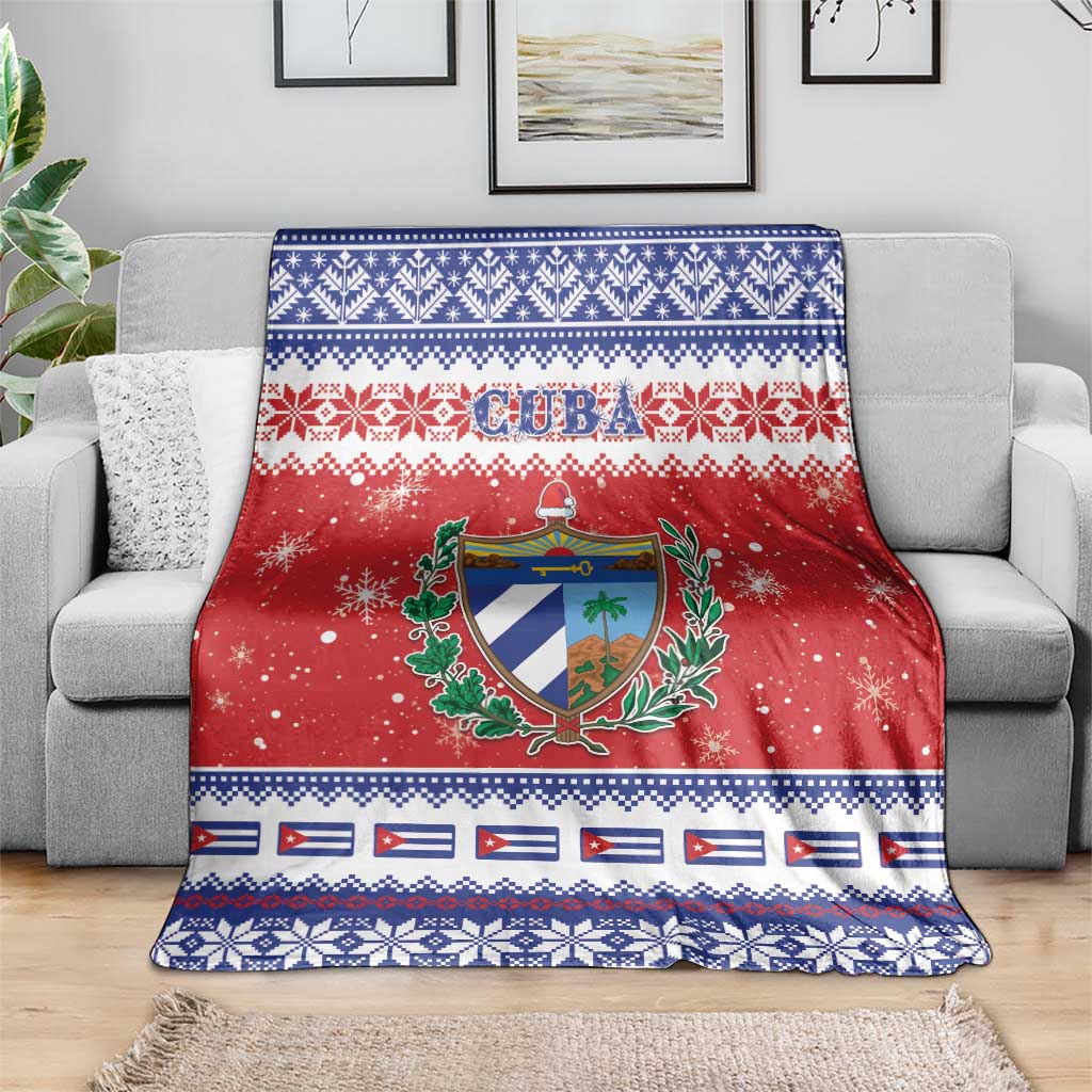 Cuba Christmas Blanket Coat Of Arms Xmas Vibe - Wonder Print Shop