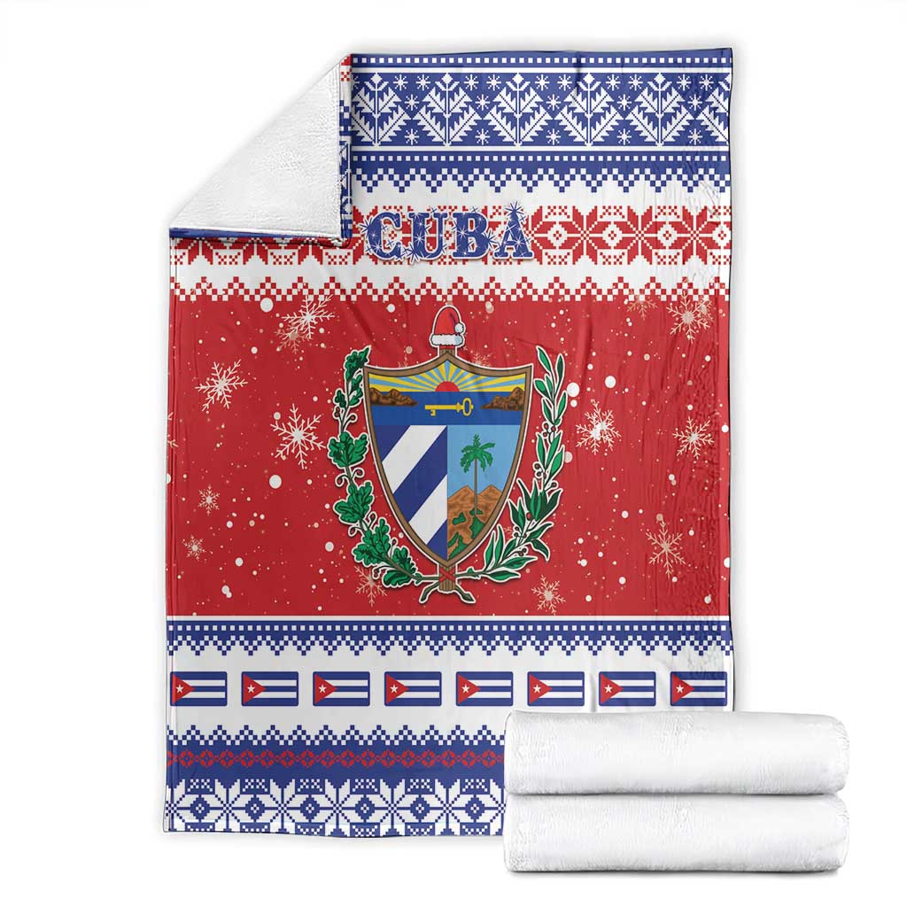 Cuba Christmas Blanket Coat Of Arms Xmas Vibe - Wonder Print Shop