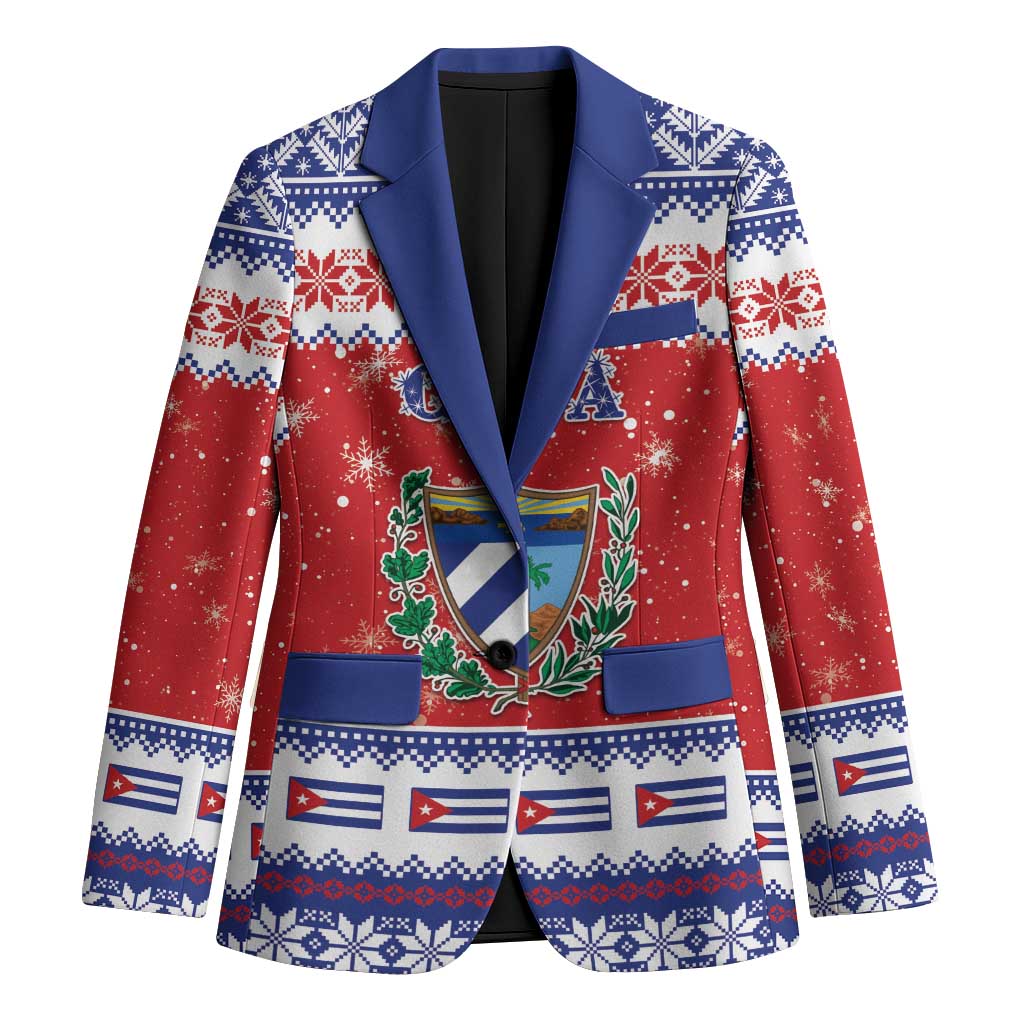 Personalized Cuba Christmas Blazer Coat Of Arms Xmas Vibe - Wonder Print Shop