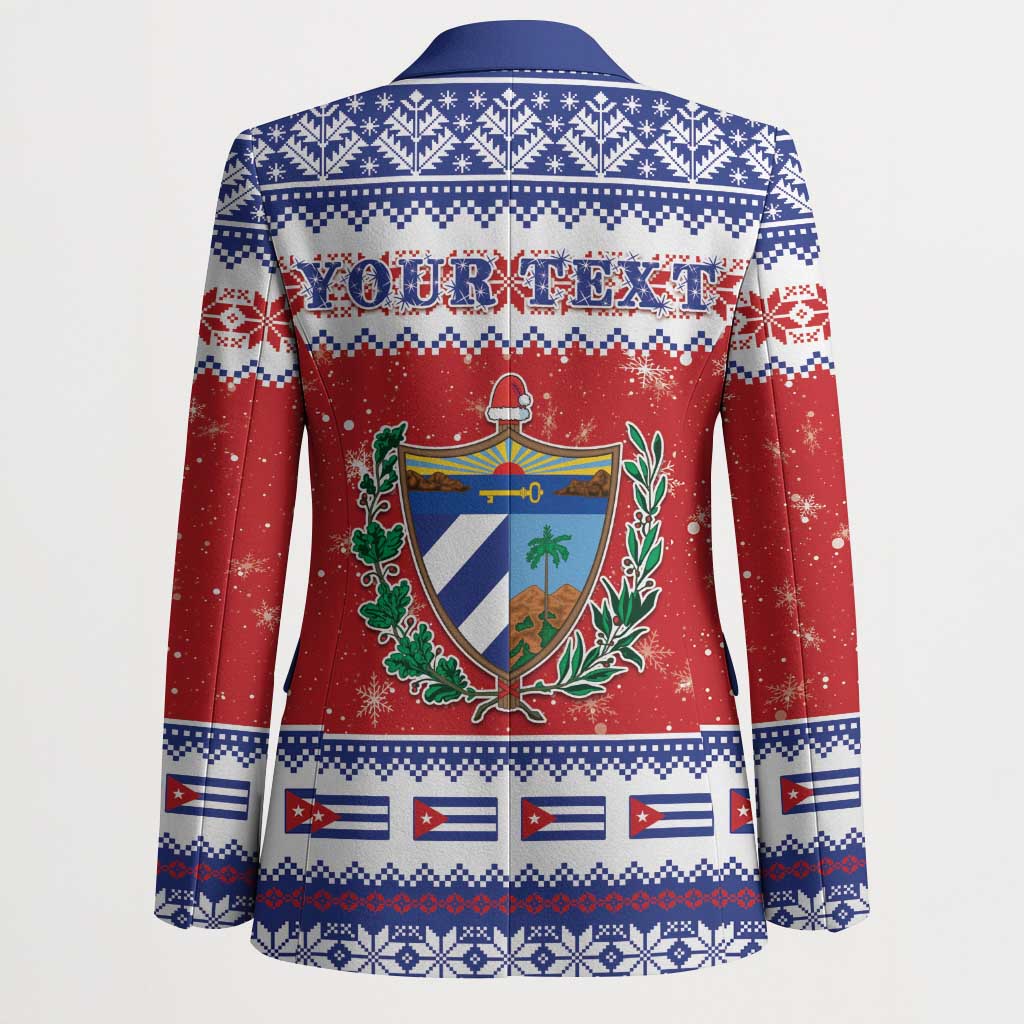 Personalized Cuba Christmas Blazer Coat Of Arms Xmas Vibe - Wonder Print Shop