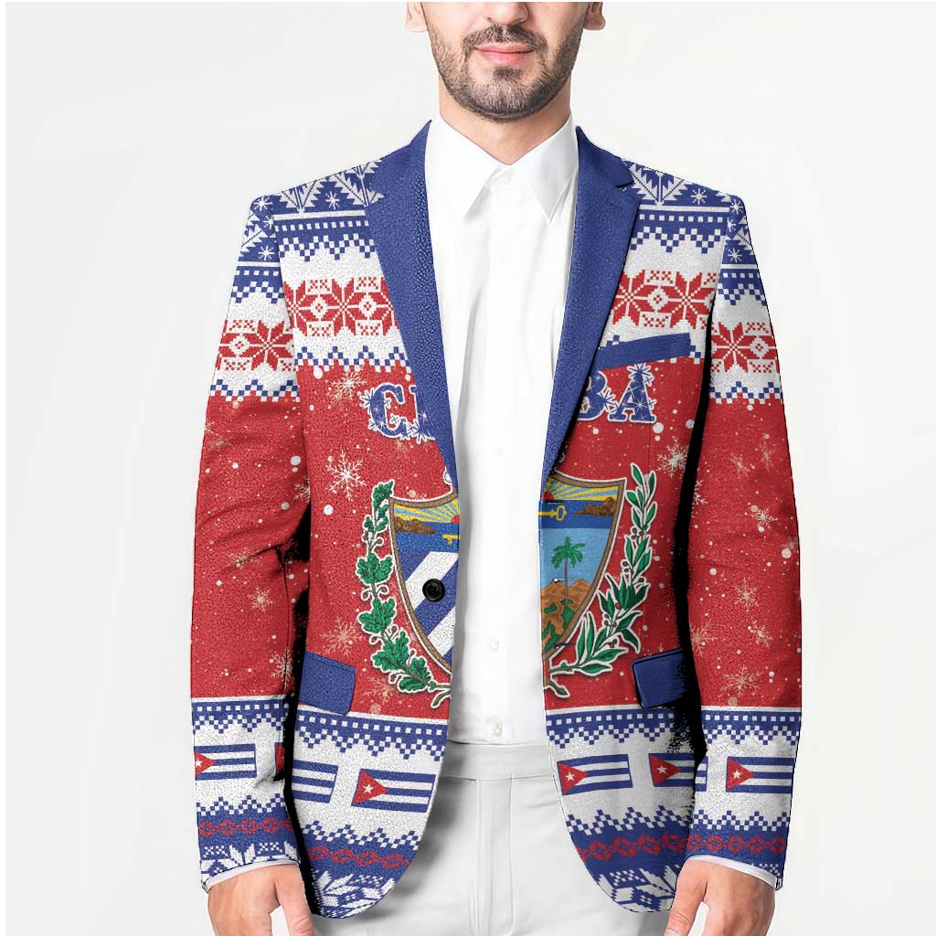 Personalized Cuba Christmas Blazer Coat Of Arms Xmas Vibe - Wonder Print Shop