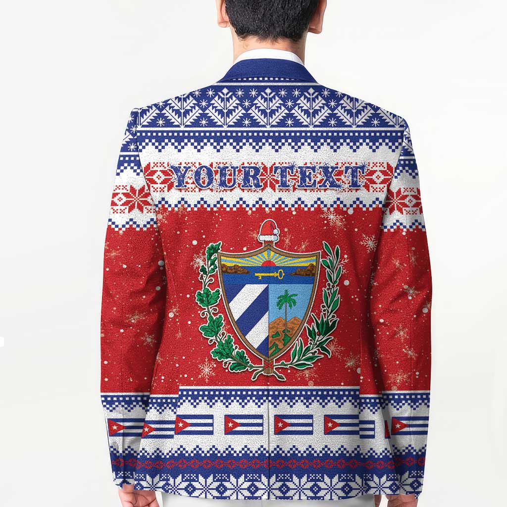 Personalized Cuba Christmas Blazer Coat Of Arms Xmas Vibe - Wonder Print Shop
