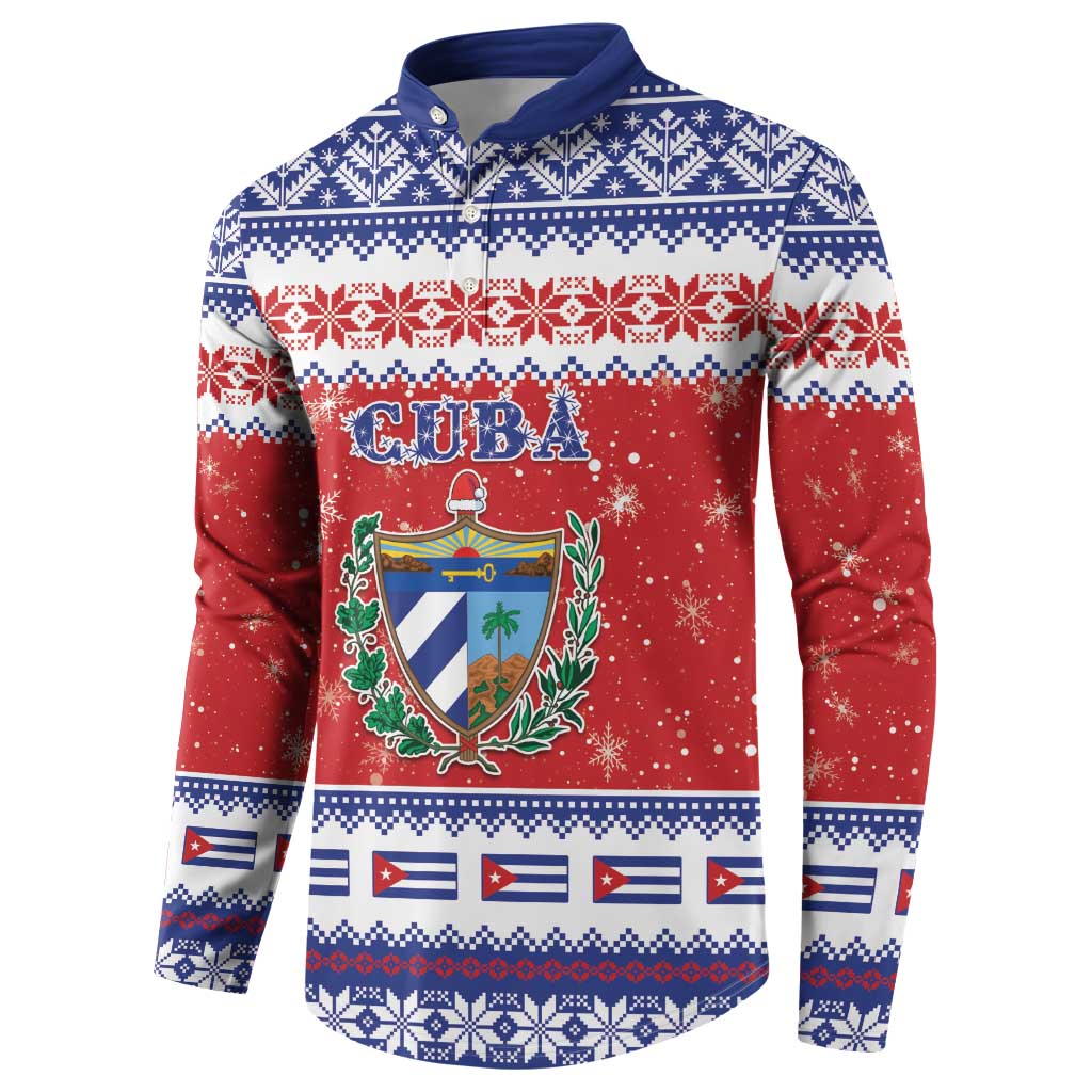 Personalized Cuba Christmas Button Sweatshirt Coat Of Arms Xmas Vibe - Wonder Print Shop
