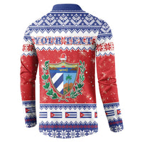 Personalized Cuba Christmas Button Sweatshirt Coat Of Arms Xmas Vibe - Wonder Print Shop