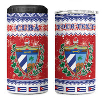 Personalized Cuba Christmas 4 in 1 Can Cooler Tumbler Coat Of Arms Xmas Vibe - Wonder Print Shop