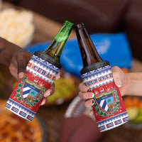 Personalized Cuba Christmas 4 in 1 Can Cooler Tumbler Coat Of Arms Xmas Vibe - Wonder Print Shop