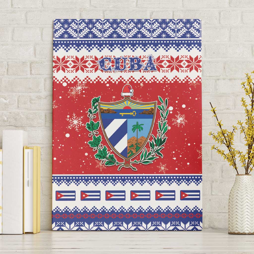 Cuba Christmas Canvas Wall Art Coat Of Arms Xmas Vibe - Wonder Print Shop