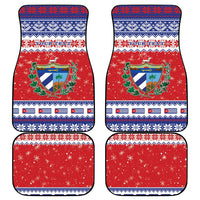 Personalized Cuba Christmas Car Mats Coat Of Arms Xmas Vibe - Wonder Print Shop