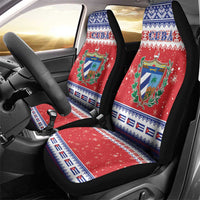 Cuba Christmas Car Seat Cover Coat Of Arms Xmas Vibe - Wonder Print Shop