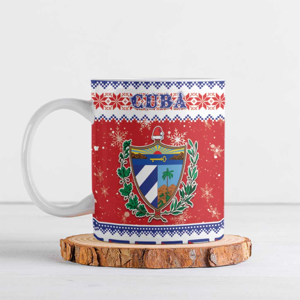 Personalized Cuba Christmas Ceramic Mug Coat Of Arms Xmas Vibe - Wonder Print Shop