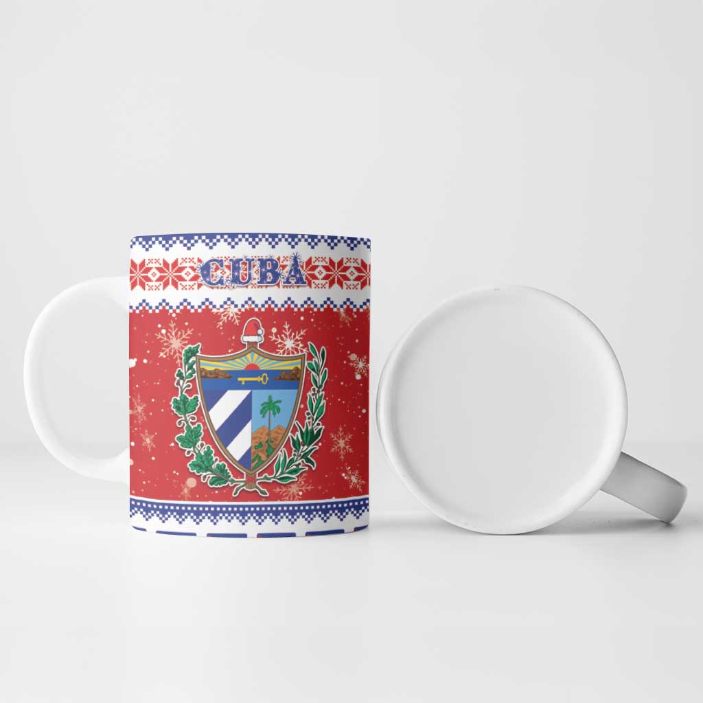 Personalized Cuba Christmas Ceramic Mug Coat Of Arms Xmas Vibe - Wonder Print Shop