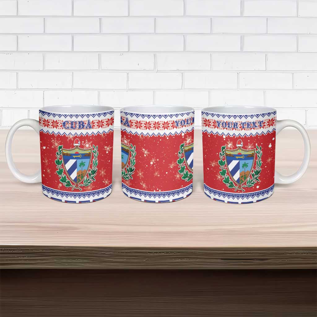 Personalized Cuba Christmas Ceramic Mug Coat Of Arms Xmas Vibe - Wonder Print Shop