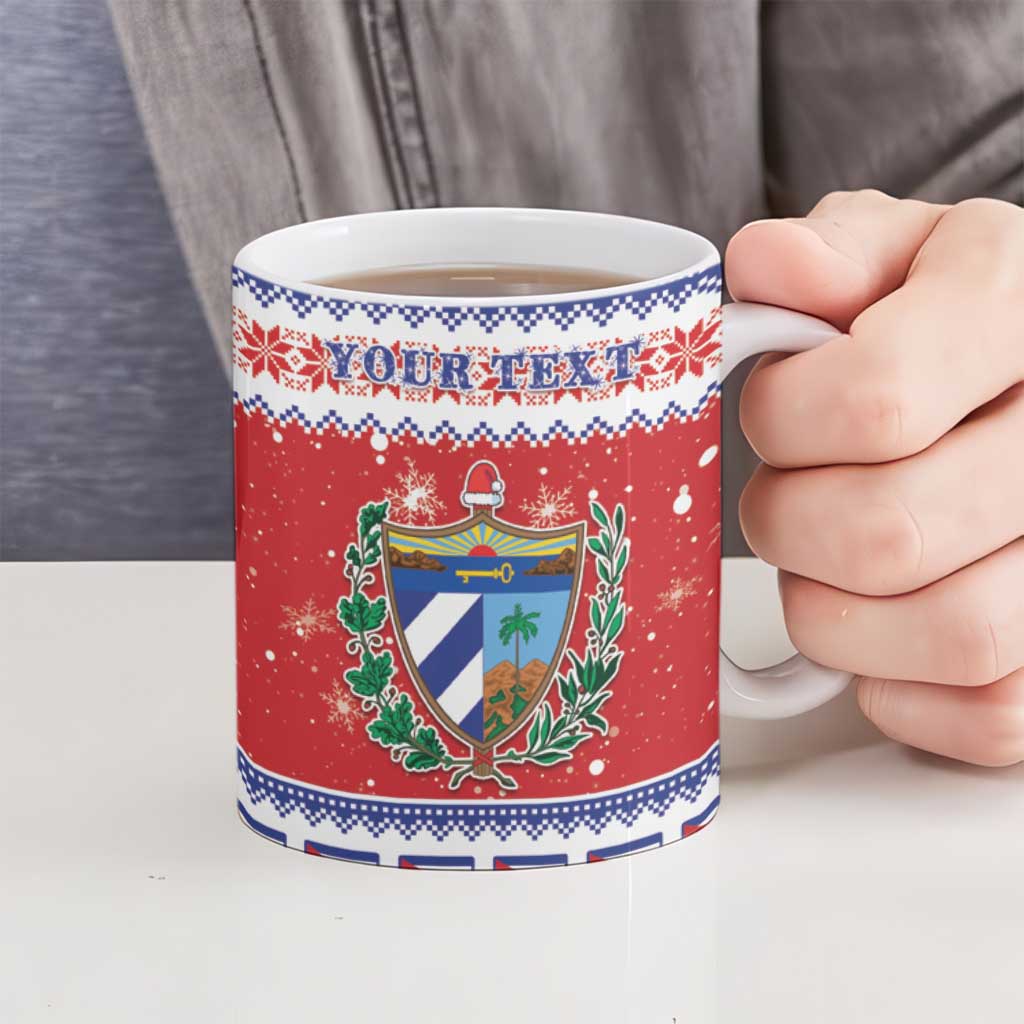 Personalized Cuba Christmas Ceramic Mug Coat Of Arms Xmas Vibe - Wonder Print Shop