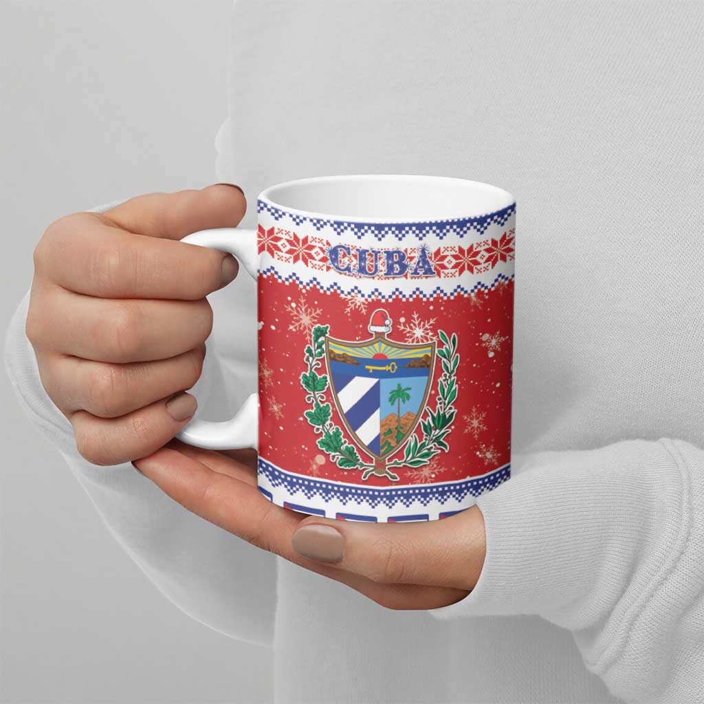 Personalized Cuba Christmas Ceramic Mug Coat Of Arms Xmas Vibe - Wonder Print Shop