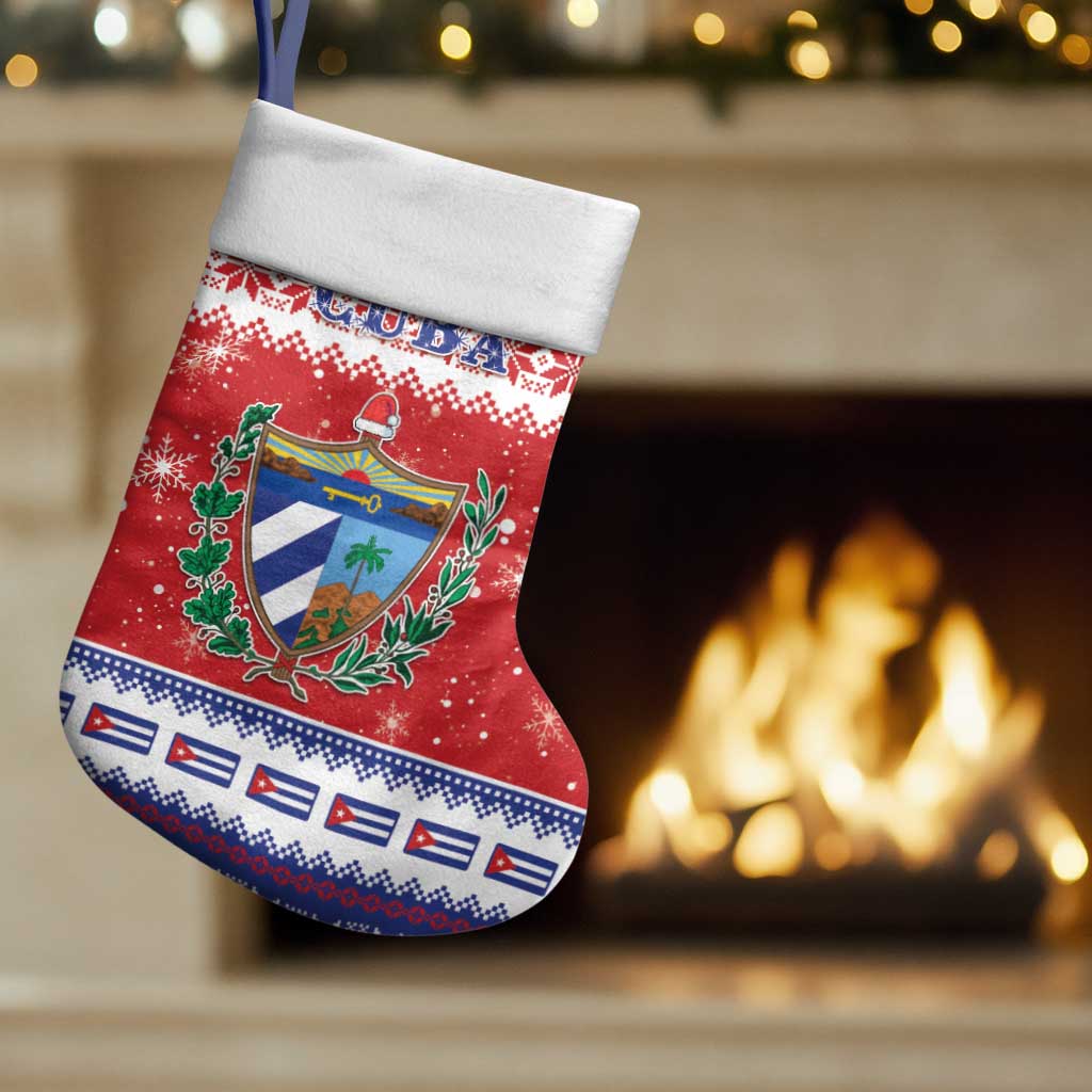Personalized Cuba Christmas Stocking Coat Of Arms Xmas Vibe - Wonder Print Shop