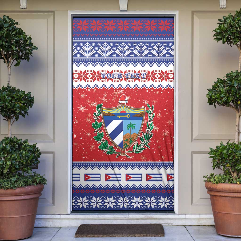 Personalized Cuba Christmas Door Cover Coat Of Arms Xmas Vibe - Wonder Print Shop