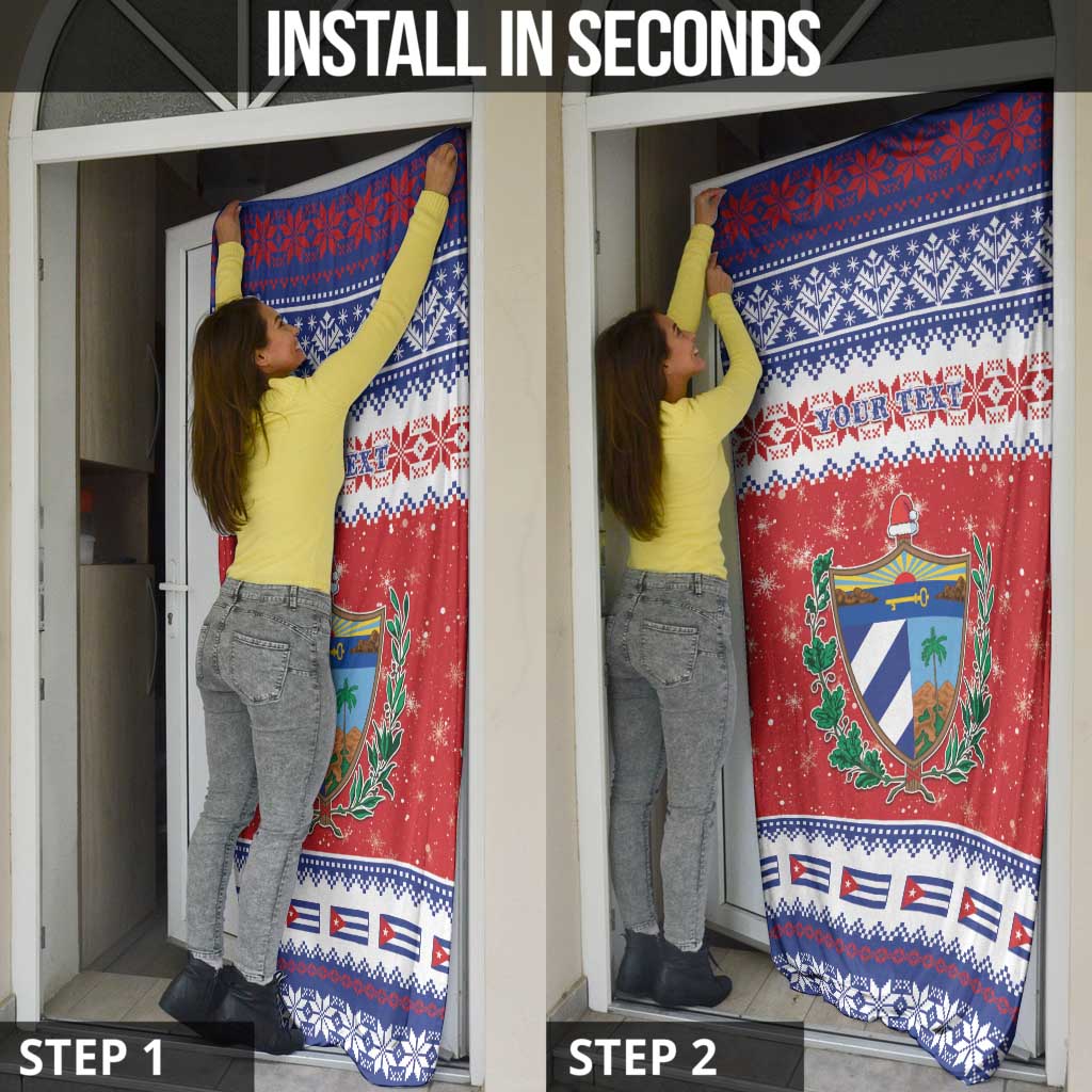 Personalized Cuba Christmas Door Cover Coat Of Arms Xmas Vibe - Wonder Print Shop
