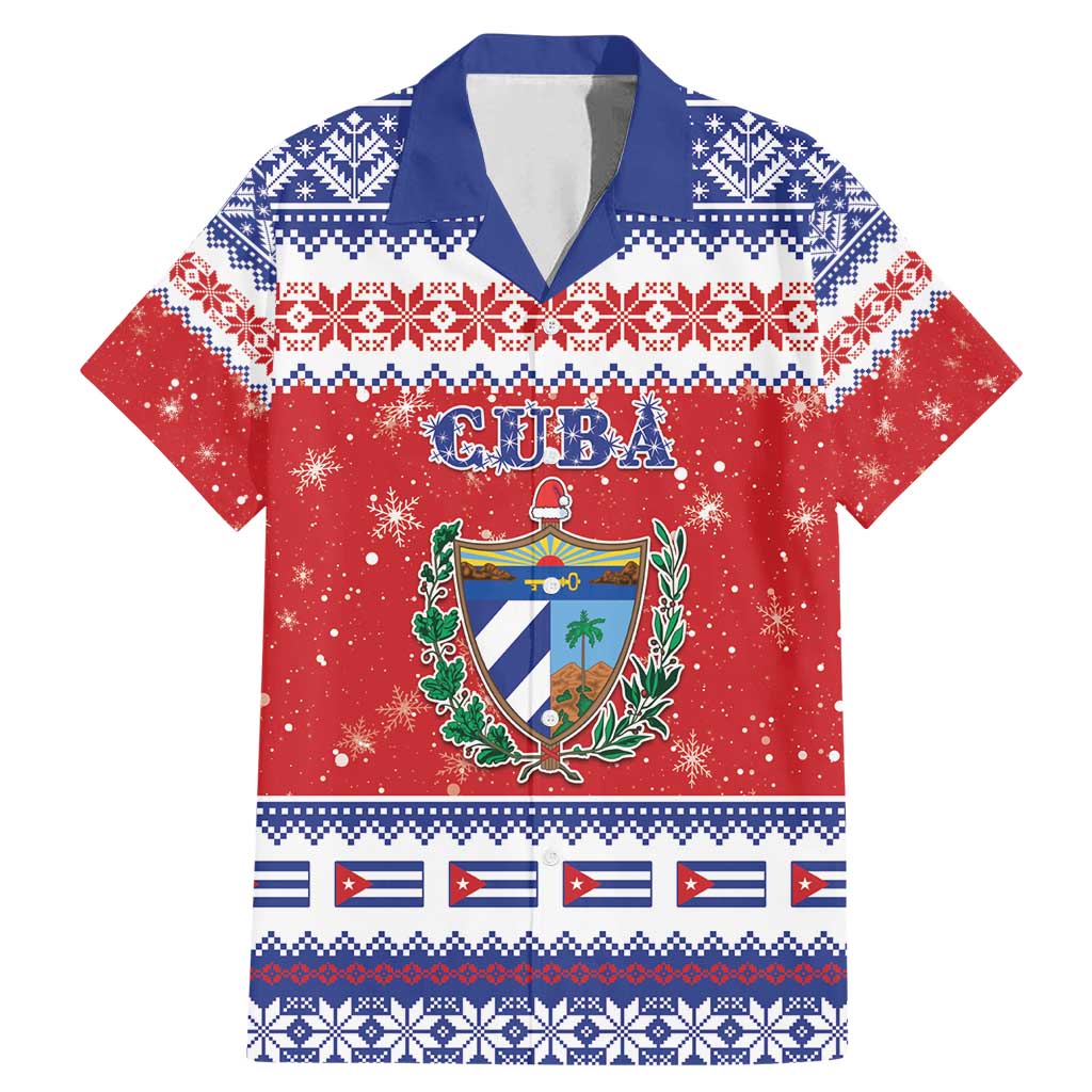 Personalized Cuba Christmas Family Matching Mermaid Dress and Hawaiian Shirt Coat Of Arms Xmas Vibe - Wonder Print Shop