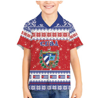 Personalized Cuba Christmas Family Matching Mermaid Dress and Hawaiian Shirt Coat Of Arms Xmas Vibe - Wonder Print Shop