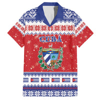 Personalized Cuba Christmas Family Matching Off The Shoulder Long Sleeve Dress and Hawaiian Shirt Coat Of Arms Xmas Vibe - Wonder Print Shop