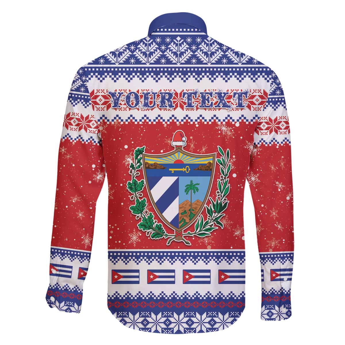 Personalized Cuba Christmas Family Matching Off The Shoulder Long Sleeve Dress and Hawaiian Shirt Coat Of Arms Xmas Vibe - Wonder Print Shop