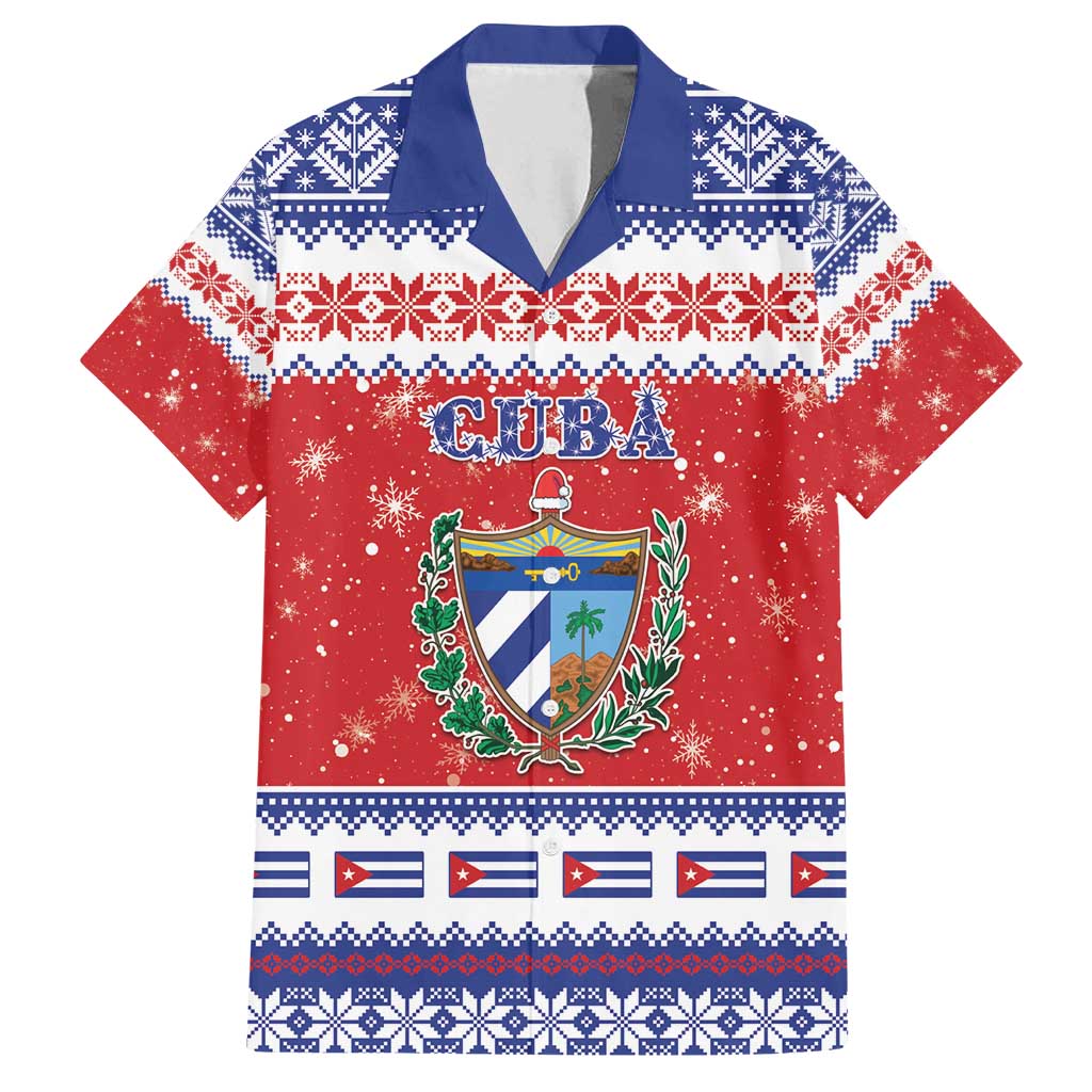 Personalized Cuba Christmas Family Matching Off Shoulder Maxi Dress and Hawaiian Shirt Coat Of Arms Xmas Vibe - Wonder Print Shop