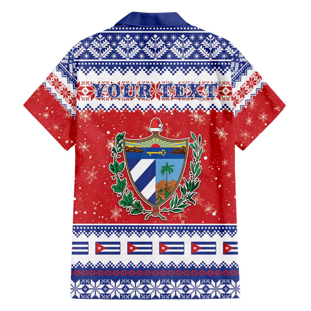 Personalized Cuba Christmas Family Matching Off Shoulder Short Dress and Hawaiian Shirt Coat Of Arms Xmas Vibe - Wonder Print Shop