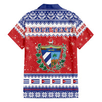 Personalized Cuba Christmas Family Matching Off Shoulder Short Dress and Hawaiian Shirt Coat Of Arms Xmas Vibe - Wonder Print Shop