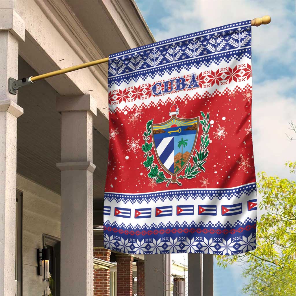 Cuba Christmas Garden Flag Coat Of Arms Xmas Vibe - Wonder Print Shop