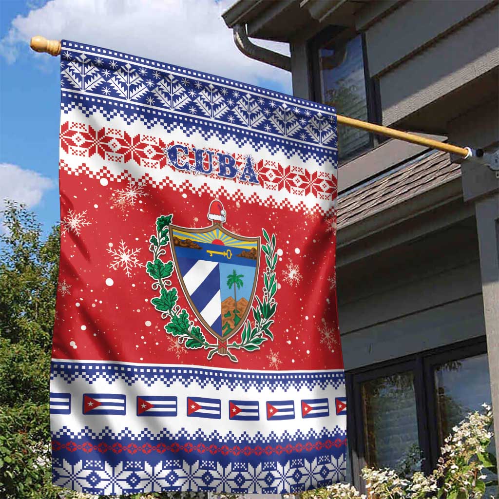 Cuba Christmas Garden Flag Coat Of Arms Xmas Vibe - Wonder Print Shop