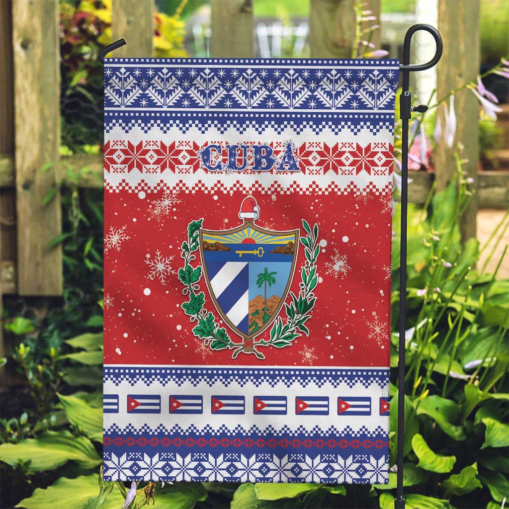 Cuba Christmas Garden Flag Coat Of Arms Xmas Vibe - Wonder Print Shop
