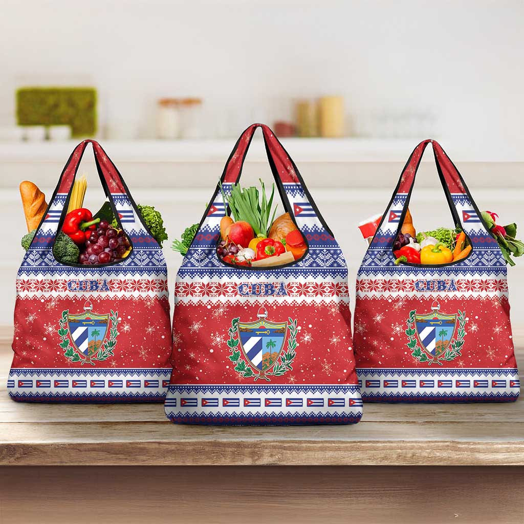 Cuba Christmas Grocery Bag Coat Of Arms Xmas Vibe - Wonder Print Shop