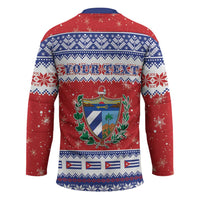 Personalized Cuba Christmas Hockey Jersey Coat Of Arms Xmas Vibe - Wonder Print Shop