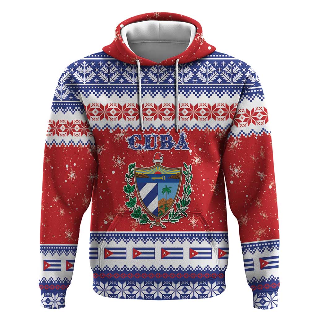 Personalized Cuba Christmas Hoodie Coat Of Arms Xmas Vibe - Wonder Print Shop