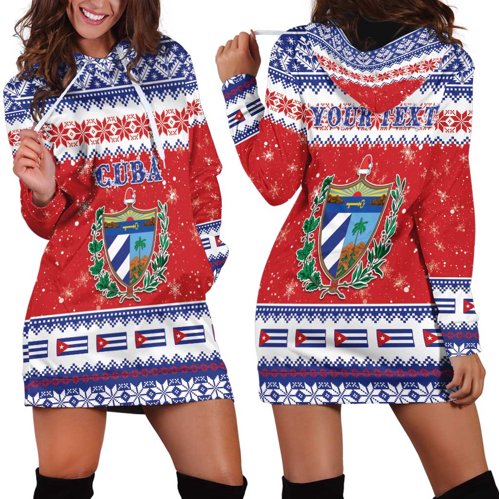 Personalized Cuba Christmas Hoodie Dress Coat Of Arms Xmas Vibe - Wonder Print Shop