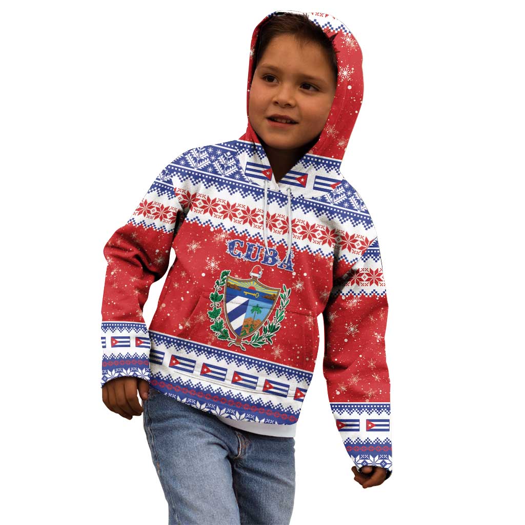 Personalized Cuba Christmas Kid Hoodie Coat Of Arms Xmas Vibe - Wonder Print Shop