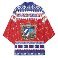 Personalized Cuba Christmas Kimono Coat Of Arms Xmas Vibe - Wonder Print Shop
