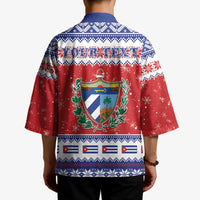 Personalized Cuba Christmas Kimono Coat Of Arms Xmas Vibe - Wonder Print Shop