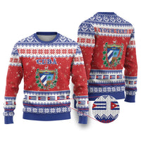 Personalized Cuba Christmas Ugly Christmas Sweater Coat Of Arms Xmas Vibe - Wonder Print Shop