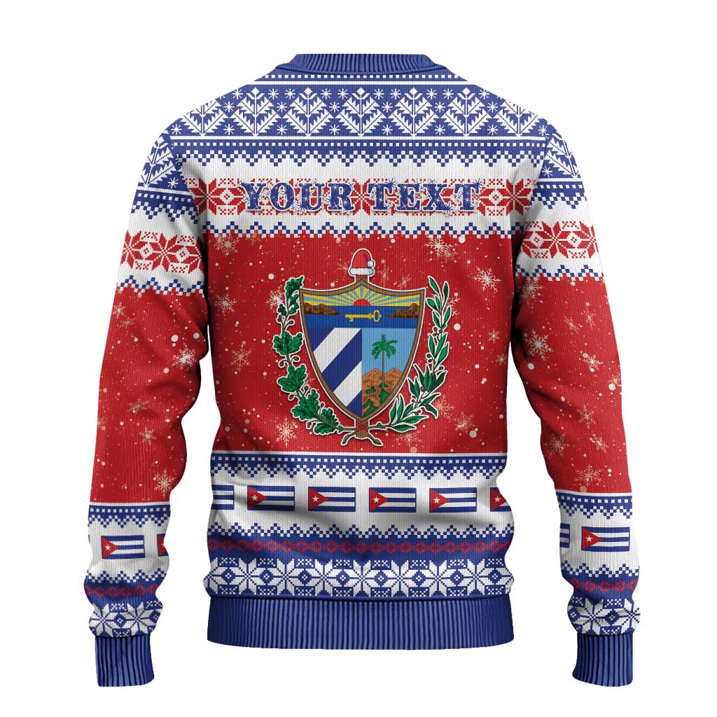Personalized Cuba Christmas Ugly Christmas Sweater Coat Of Arms Xmas Vibe - Wonder Print Shop