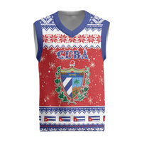 Personalized Cuba Christmas Knitted V-Neck Vest Coat Of Arms Xmas Vibe - Wonder Print Shop