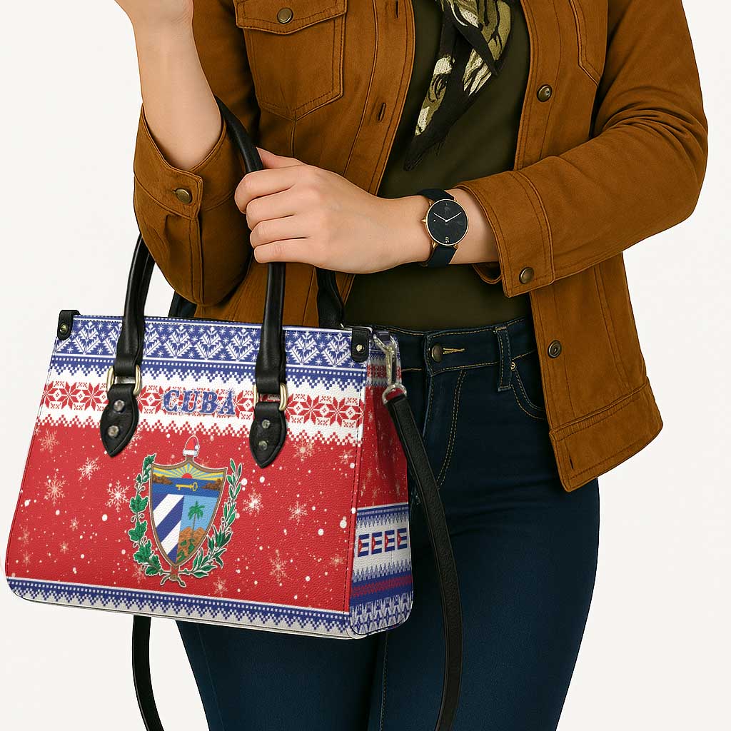 Cuba Christmas Leather Bag Coat Of Arms Xmas Vibe - Wonder Print Shop