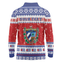 Personalized Cuba Christmas Long Sleeve Polo Shirt Coat Of Arms Xmas Vibe - Wonder Print Shop