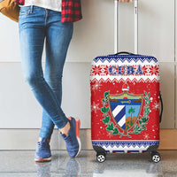 Cuba Christmas Luggage Cover Coat Of Arms Xmas Vibe - Wonder Print Shop