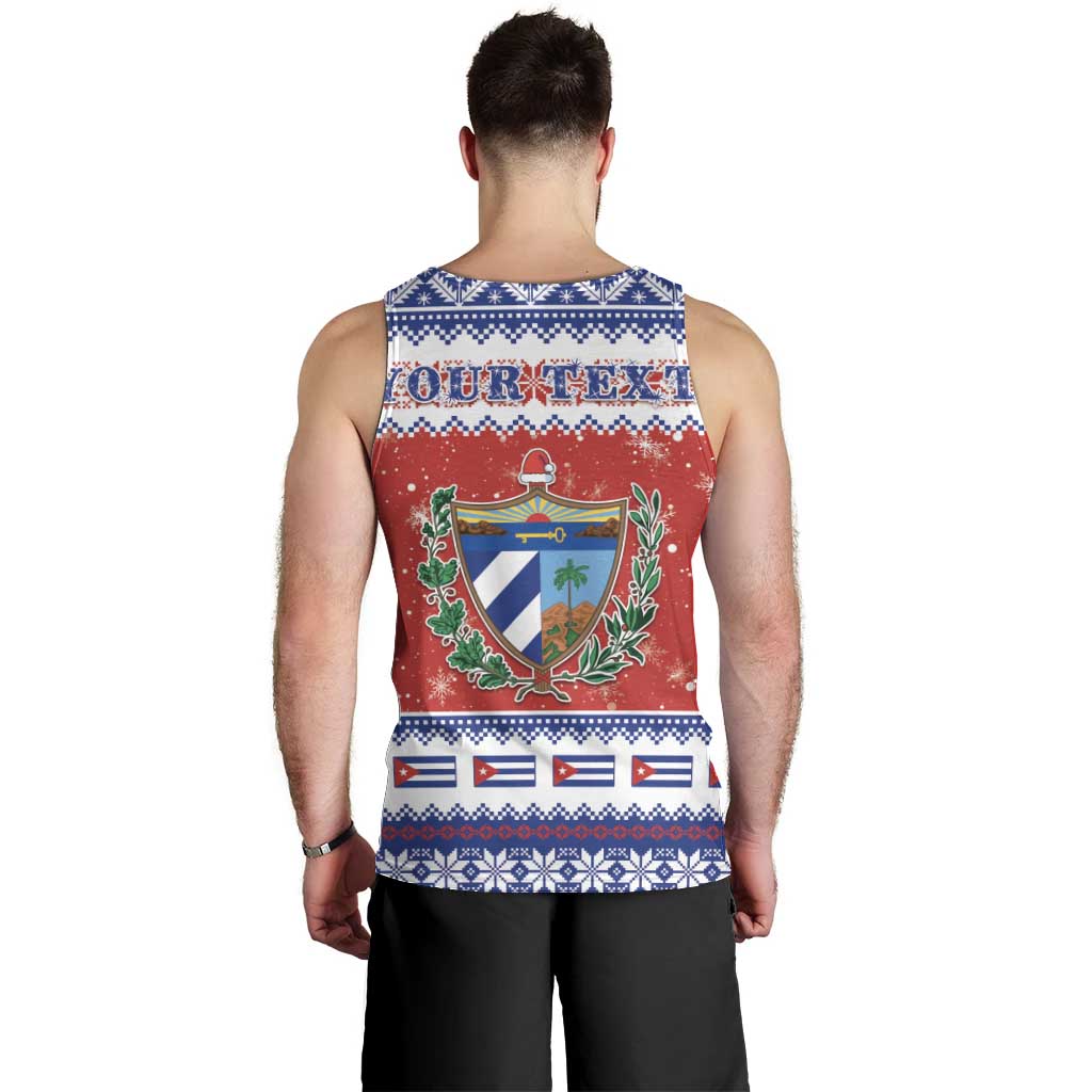 Personalized Cuba Christmas Men Tank Top Coat Of Arms Xmas Vibe - Wonder Print Shop