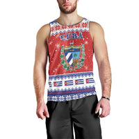 Personalized Cuba Christmas Men Tank Top Coat Of Arms Xmas Vibe - Wonder Print Shop